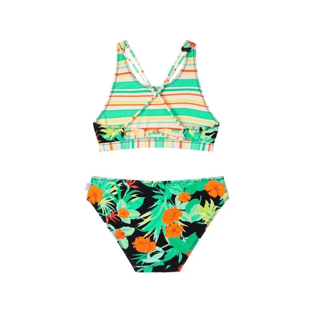 Seafolly KIds Crop Tank Bikini Set Girls 14 Tropical Nights Swimwear ERK765